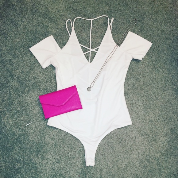 E. SSUE Tops - E. SSUE Off Shoulder Strappy Body suit